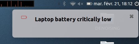 Critical battery warning on an Ubuntu system