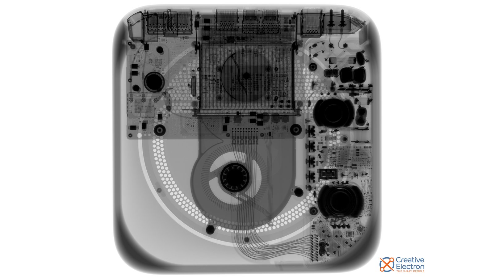 M1 Mac Mini, X-ray from top