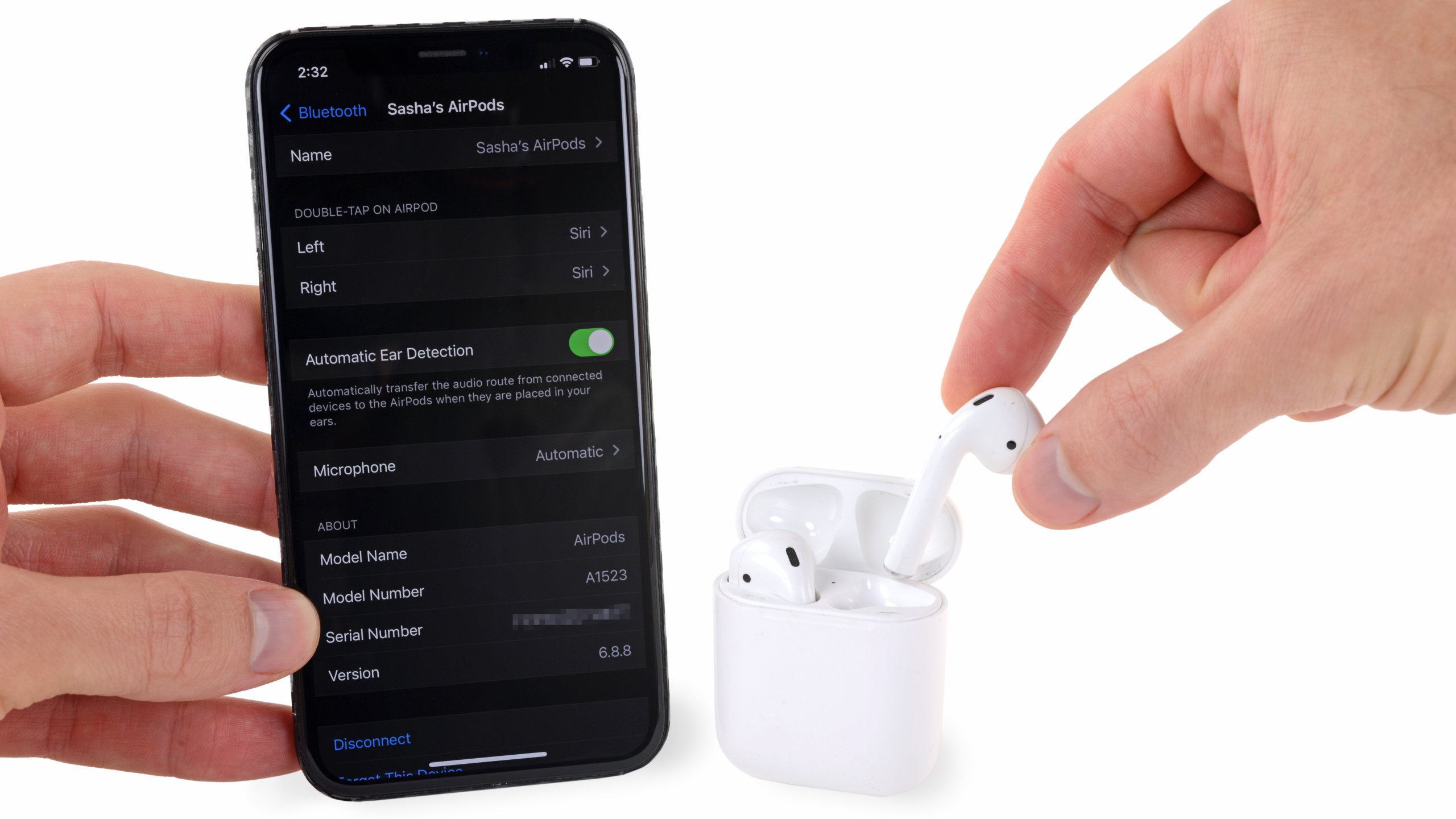 Apple Airpods 1st Gen w/ Charging Case - A1523. Ear Pods Disconnect At  Times 