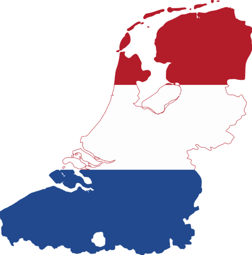 Flag map of the Dutch language