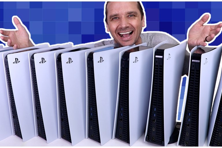 Steve Porter of TronicsFix with PS5s