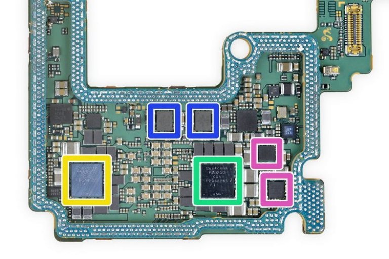 Close-up of Chip ID on Samsung Galaxy S21 Ultra