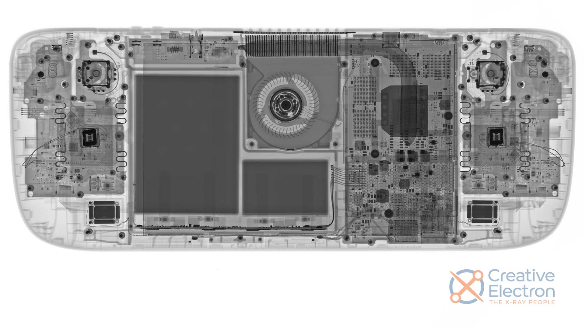 X-ray of the Steam Deck device.