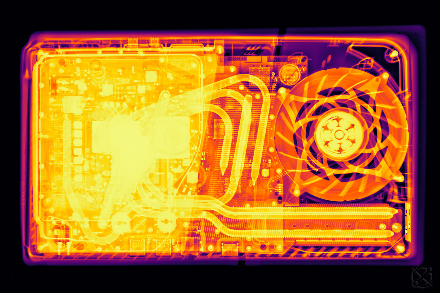 A false-color X-ray of the PlayStation 5