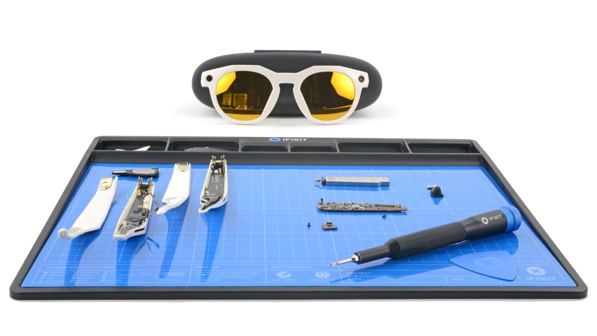 Oakley x Meta smartglasses laid out on a FixMat