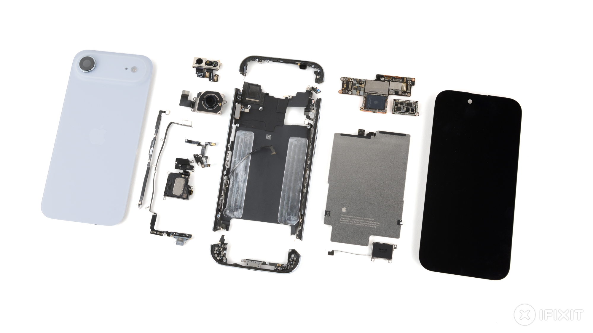 The iPhone Air fully disassembled and knolled