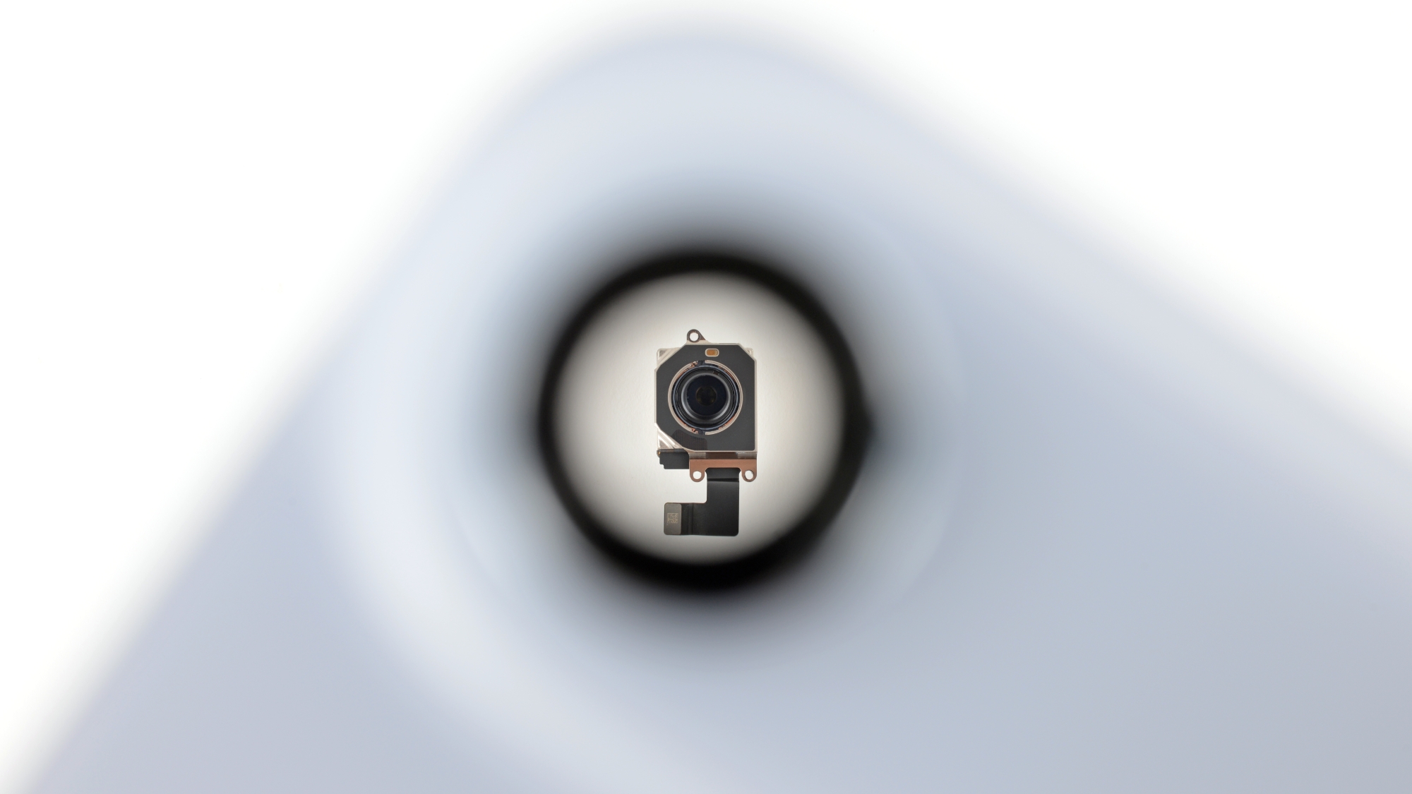 The iPhone Air camera through the back glass