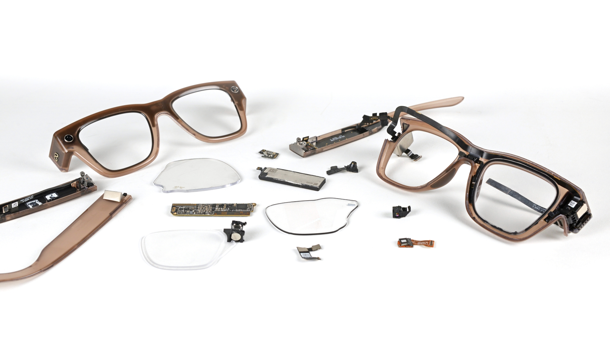 Meta Display glasses disassembled on a table