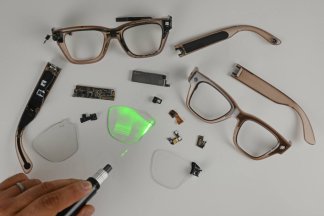 Meta Ray-Ban Display glasses disassembled