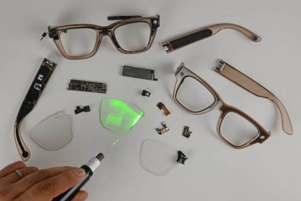 Meta Ray-Ban Display glasses disassembled