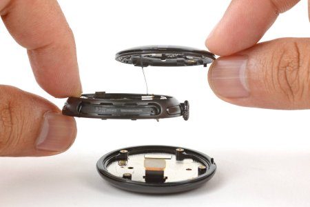 The midframe, back, and display, easily separated in the Pixel Watch 4